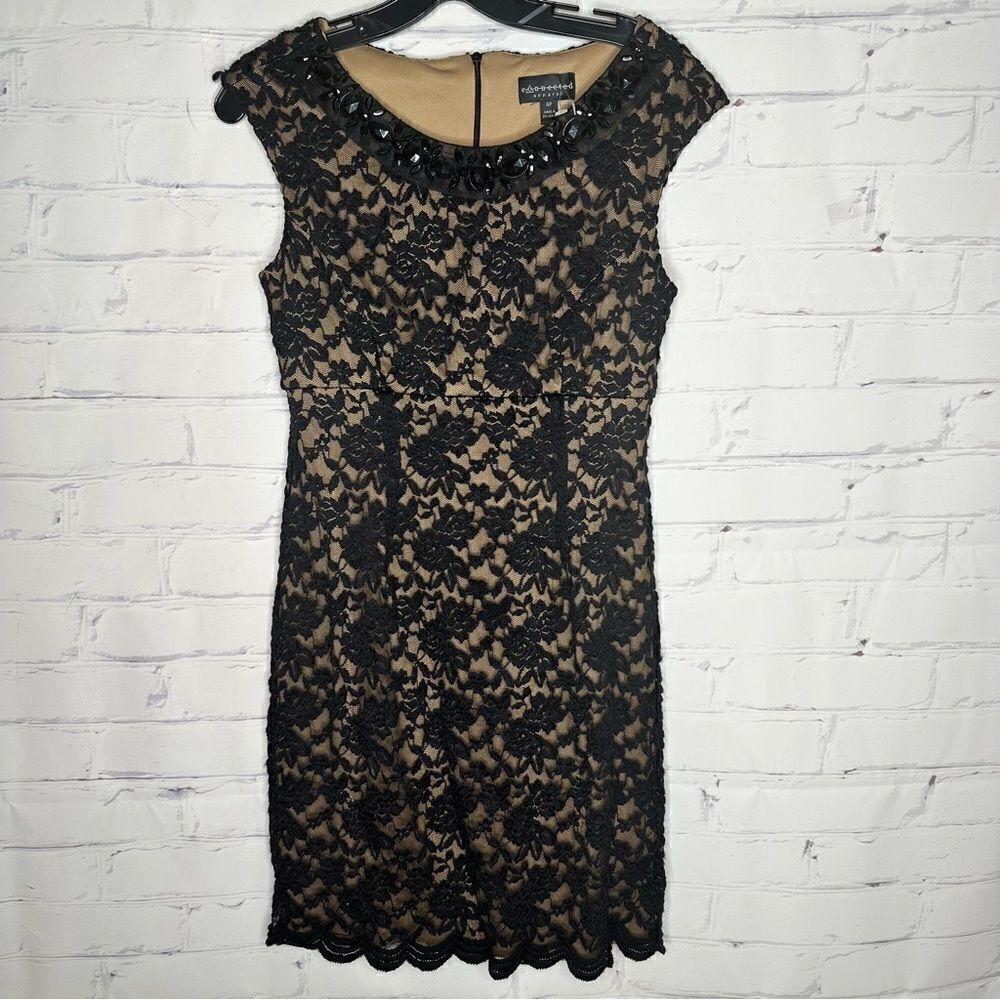‎Connected Apparel size 6 petite black lace dress